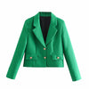 Za 2022 Autumn Women Green Skirt Suit 2 Piece Set Female Jacket Office Lady Blazer Skirt Sets CD8160