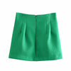 Za 2022 Autumn Women Green Skirt Suit 2 Piece Set Female Jacket Office Lady Blazer Skirt Sets CD8160