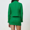 Za 2022 Autumn Women Green Skirt Suit 2 Piece Set Female Jacket Office Lady Blazer Skirt Sets CD8160