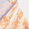 Za 2022 Print Midi Dresses Women  Applique V-neck Short Sleeve Sundress Vintage Pleat Elastic Waist Slit Hem Female Dress