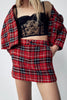 Za 2023 Women Retro Plaid Printed 2-piece Set Autumn Office Blazer Jacket High Waist Mini Skirt Set Casual Women Suits