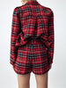 Za 2023 Women Retro Plaid Printed 2-piece Set Autumn Office Blazer Jacket High Waist Mini Skirt Set Casual Women Suits