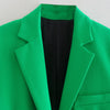 Za 2023 Women's Suits With Skirt Green Straight Blazer Set 2 Pieces Skirt Mini Midwaist Slit High Street Casual Chic