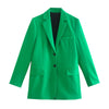 Za 2023 Women's Suits With Skirt Green Straight Blazer Set 2 Pieces Skirt Mini Midwaist Slit High Street Casual Chic