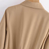 Za Dresses For Women Fall Tooling Lapel Waist Belt Dress Temperament Versatile Casual Solid Long Skirt Chic Vestidos