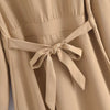Za Dresses For Women Fall Tooling Lapel Waist Belt Dress Temperament Versatile Casual Solid Long Skirt Chic Vestidos