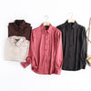 Za 2023 Women's Shirt Silk Office Lady Chic Blouse Long Sleeve Stain Turn Down Collar Button Shirts Elegant Mujer Tops