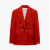Za Simple Red Plaid Tweed Notched England Style Fitted Blazers Female Casual pockets double-breasted Retro Coats Mujer