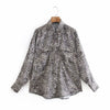 Za Women Shirts Vintage Leopard Print Turn Down Collar Long Shirts 2023 Spring Chic Blouse Elegant Mujer Tops