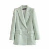 Za Suit suits office suit 2 piece suits 2022 spring simple light green women suits casual chic street youth women suit