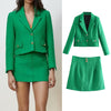Za Suits Office Suit Women Suits & Skirt Suits 2022 Simple Slim Chic Green Suit Casual Street Youth Elegant Suits Women