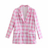 Za Suits & Skirts Suits British Plaid Pink Office Elegant Women Suits 2022 Casual Chic Street Youth Party Femal Suit