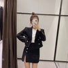 Za Woman Suits With Skirts Sets 2023 Autumn Tweed Office Double breasted Jacket Coat High waist Midi Skirt 2 Piece Set
