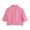 Za Women 2 Piece Set Suit Blazer Vintage Texture Short Sleeve Coat Office Blazer And Elegant High-Waisted Skirt Female