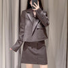 Za Women 2 Piece Skirt Plaid Suits Sets 2023 Female OL Basic Blazer Short Coats Pockets Skirts Blazer High Streetwear