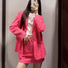 Za Women 2022 red Office Wear Single Button Blazers Coat Vintage Long Sleeve Pockets Female Outerwear Chic Tops