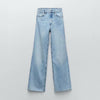 Za Women 2022 Early Autumn Chic Wide Legs Jeans Vintage High Waist Zipper Fly Female Ankle Denim Pants Mujer