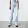 Za Women 2022 Early Autumn Chic Wide Legs Jeans Vintage High Waist Zipper Fly Female Ankle Denim Pants Mujer