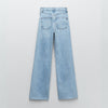 Za Women 2022 Early Autumn Chic Wide Legs Jeans Vintage High Waist Zipper Fly Female Ankle Denim Pants Mujer