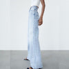 Za Women 2022 Early Autumn Chic Wide Legs Jeans Vintage High Waist Zipper Fly Female Ankle Denim Pants Mujer