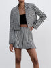 Za Women 2022 Single Button   Blazer Short skirt suit Coat Vintage Long Sleeve  Female Outerwear Chic Tops
