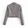 Za Women 2022 Single Button   Blazer Short skirt suit Coat Vintage Long Sleeve  Female Outerwear Chic Tops