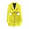 Za Women 2022 Single breasted Opening design Blazer Siamese Skirt Coat Vintage Long Sleeve pocket Piece suit jacket