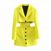 Za Women 2022 Single breasted Opening design Blazer Siamese Skirt Coat Vintage Long Sleeve pocket Piece suit jacket