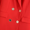 Za Women 2022 red Long section Double Breasted  Blazer Coat Vintage Long Sleeve Pockets Female Outerwear Chic