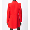 Za Women 2022 red Long section Double Breasted  Blazer Coat Vintage Long Sleeve Pockets Female Outerwear Chic