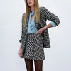 Za Women Elegant Office Wear Plaid Textured Double Breasted Long Sleeve Blazer With Female High Wiats Mini Chic Skirts Sets
