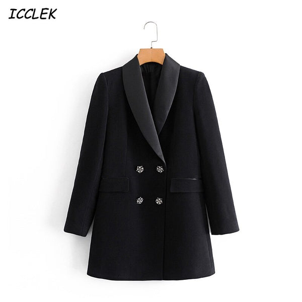 Za Women's Blazers Dress Chaquetas De Mujer 2022 Veste Femme Office Ladies Formal Work Black Blazer Outerwears Autumn Chic Coats
