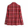 Za Women's Blazers Suits Jackets Sets Office Formal Ladies Blazer Mujer Coats Femme Long Sleeves Red Elegant Clothing Chic Plaid