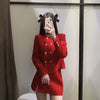 Za Women's suit 2022 Suits with skirt Texture Office Double breasted Blazer Coat High waist Mini skirt Chic 2 Piece Set