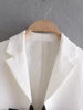 Zach AiIsa Summer Lapel Collar Contrast Bow Slim Fit Short Casual Straight Long Sleeve Texture Suit Jacket