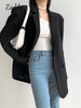 Zadily 2023 Autum Oversize Full Sleeve Gray Women Blazer Office Lady Solid Suit Blazers Work Winter Female Clothing Jackets Coat