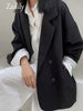 Zadily 2023 Autumn Casual Long Sleeve Blazer Women Korean Style Oversize Ladies Suit Blazers Work Female Clothing Jacket Coat