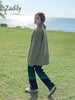 Zadily 2023 Autumn Korean style Long Sleeve Green Women Blazer Oversize Loose BF Ladies Suit Blazers Work Clothing Jacket Coat