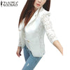 Fashion Coat Sexy Sheer Lace Blazer Suit Outwear Women  Formal Long Sleeve Slim Casual Jackets Plus Size S-3XL