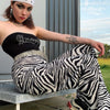 Zebra Animal Print Elegant Pants Capris Harajuku High Waist Trousers Ladies Casual Office Pants Women Streetwear 2023
