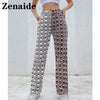 Zenaide Straight Pants Vintage Summer 2022 Female Heart Print High Waist Denim Trouser Casual Street Women Jeans Trousers