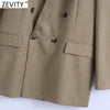 Zevity 2022 Women Vintage Notched Collar Casual Business Blazer Coat Office Ladies Stylish Outwear Suit Chic Fitting Tops CT665
