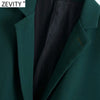 Zevity Women 2023 Single Button Slim Fitting Blazer Coat Office Long Sleeve Pockets Female Outerwear Chic Tops SW711