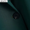 Zevity Women 2023 Single Button Slim Fitting Blazer Coat Office Long Sleeve Pockets Female Outerwear Chic Tops SW711