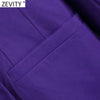 Zevity Women 2022 Double Breasted Solid Business Blazer Coat Office Long Sleeve Casual Female Outerwear Chic Tops CT811