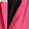 Zevity Women Elegant One Button Solid Business Casual Blazer Coat Office Lady Long Sleeve Outerwear Chic Suits Veste CT765