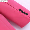 Zevity Women Elegant One Button Solid Business Casual Blazer Coat Office Lady Long Sleeve Outerwear Chic Suits Veste CT765