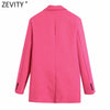 Zevity Women Elegant One Button Solid Business Casual Blazer Coat Office Lady Long Sleeve Outerwear Chic Suits Veste CT765