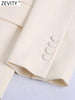 Zevity Women Double Breasted Soft Slim Blazer Coat Female Notched Pockets Leisure Outerwear Suits Chic Tops CT415