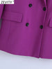 Zevity Women Notched Collar Double Breasted Masculine Blazer Coat Female Chic Business Casual Slim Suits Tops CT844